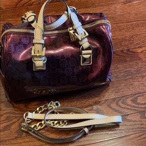 Michael Kors burgundy top handle bag